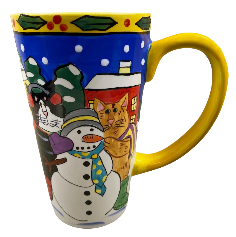 Catzilla Candace Reiter Designs Colorful Christmas Tall Mug Henriksen Imports