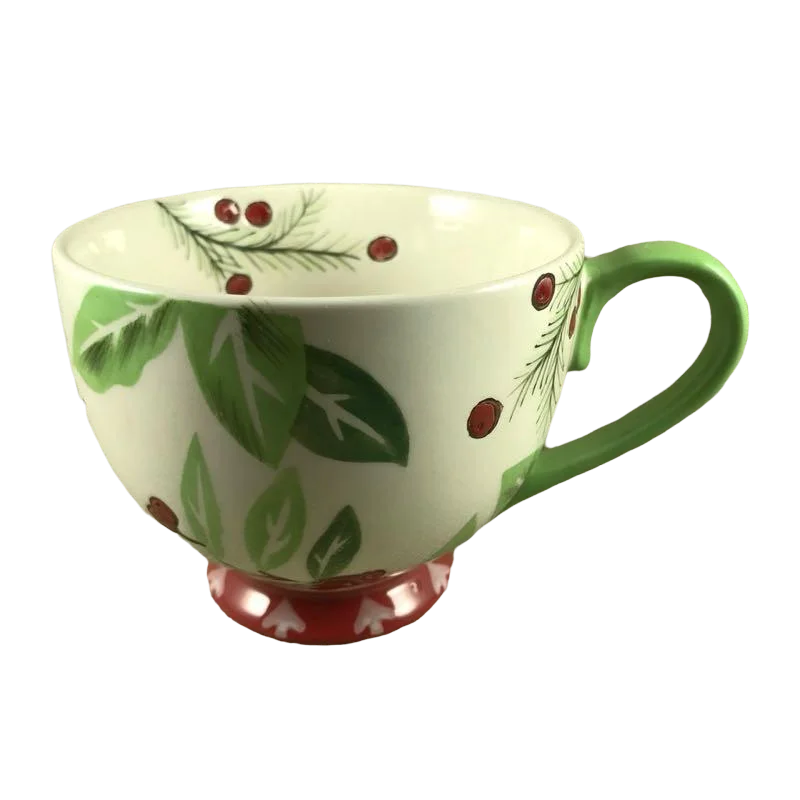 Dutch Wax Christmas Berries And Holly Mug Coastline Imports