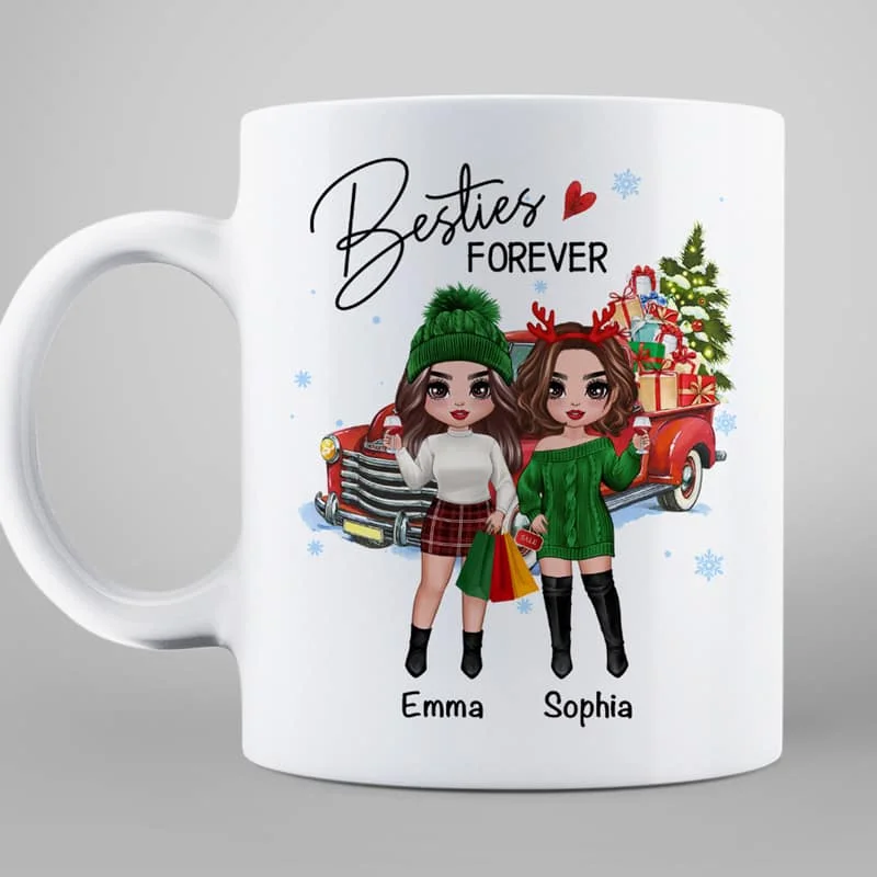 Christmas Best Friends Sisters Gifts Car Personalized Mug