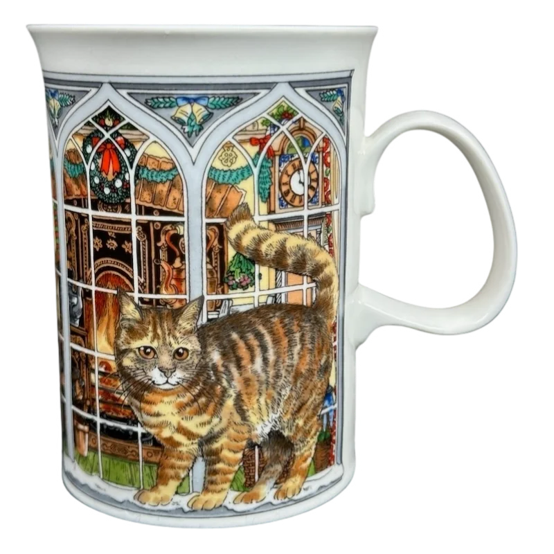 Christmas Cats Siamese Tabby Sue Scullard Mug Dunoon