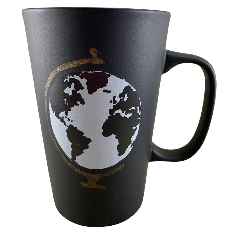 Christmas Dot Collection World Globe Matte Black Mug Starbucks