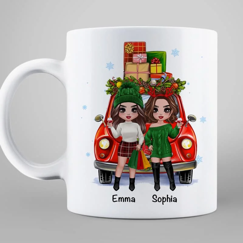 Christmas Gift Car Best Friends Sisters Personalized Mug