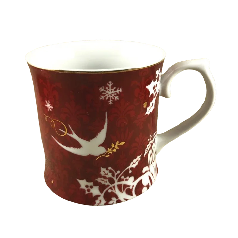 Christmas Holly Snowflakes And Swallows Mug Starbucks