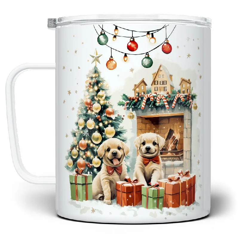 Christmas Puppies Insulated Travel Mug