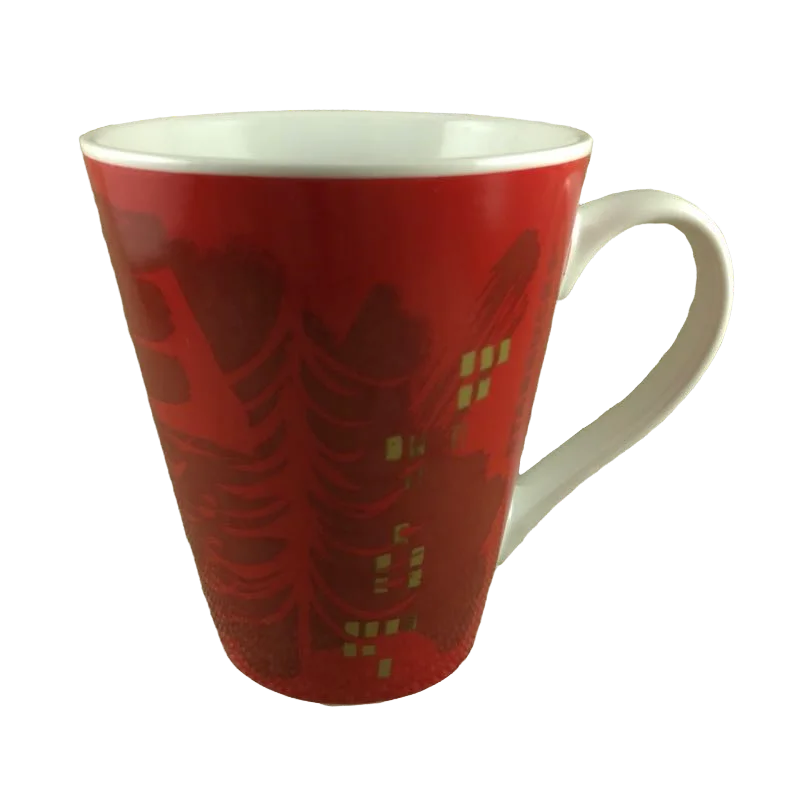 Christmas Tree And Gold Rectangles Red Mug Starbucks