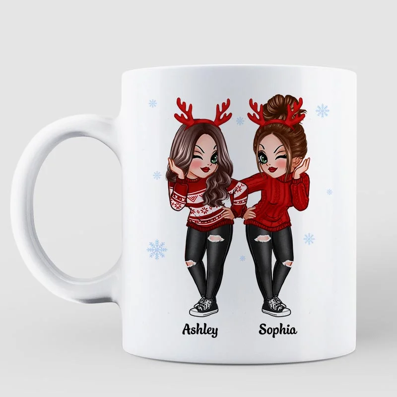 Christmas Wreath Pretty Besties Personalized Mug