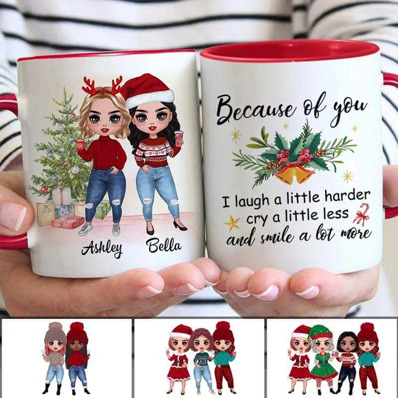 Christmas Doll Besties Personalized Mug