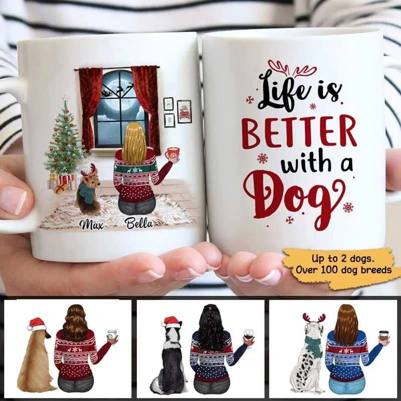 Christmas Life Is Better With A Dog In House Personalized Coffee Mug