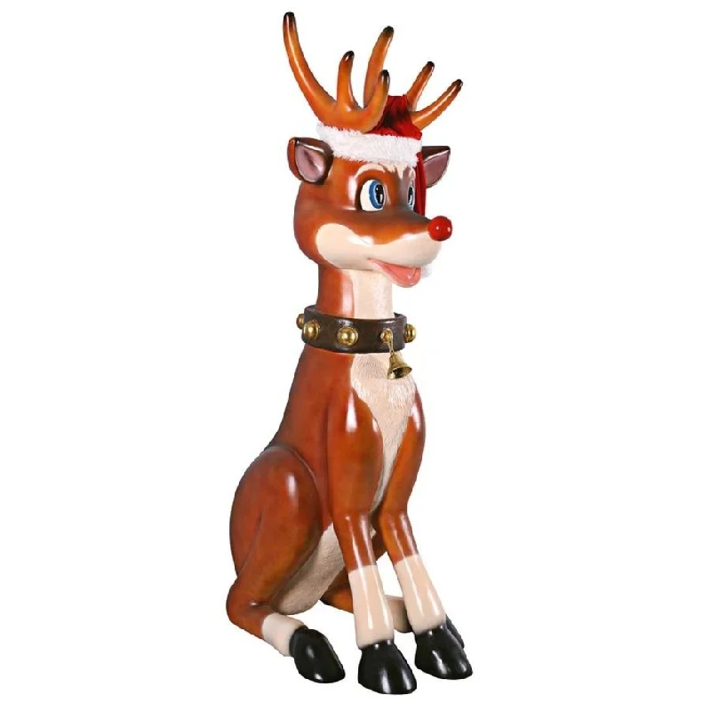 Design Toscano Santa's Giant Red-Nosed Christmas Reindeer Statue