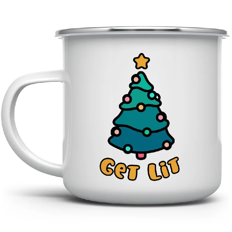 Get Lit Christmas Tree Camp Mug