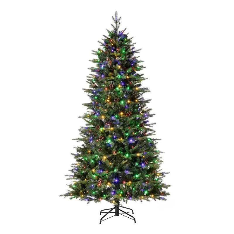 Glitzhome 7 ft. Pre-Lit Green Fir Artificial Christmas Tree with 500 LED Lights - $140