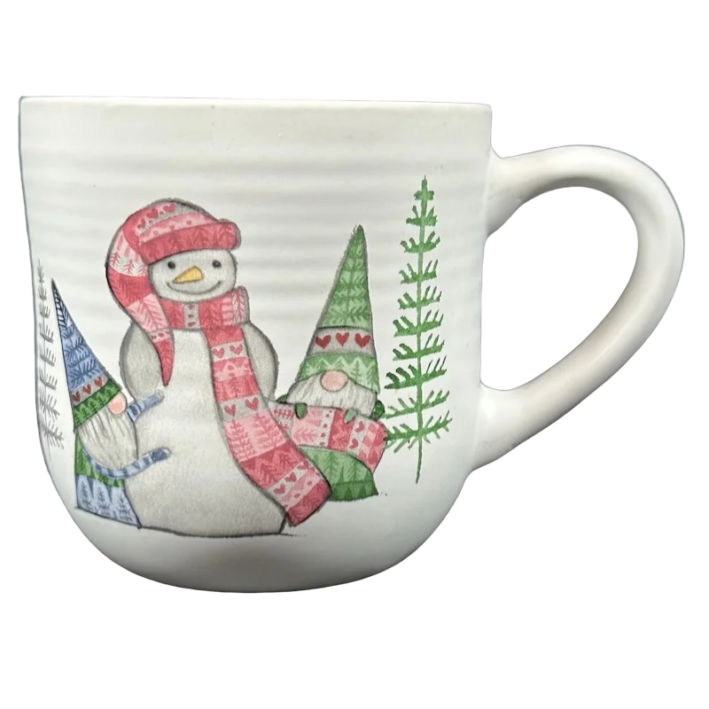 Gnomes Building A Snowman Christmas Mug Peppermint & Pine