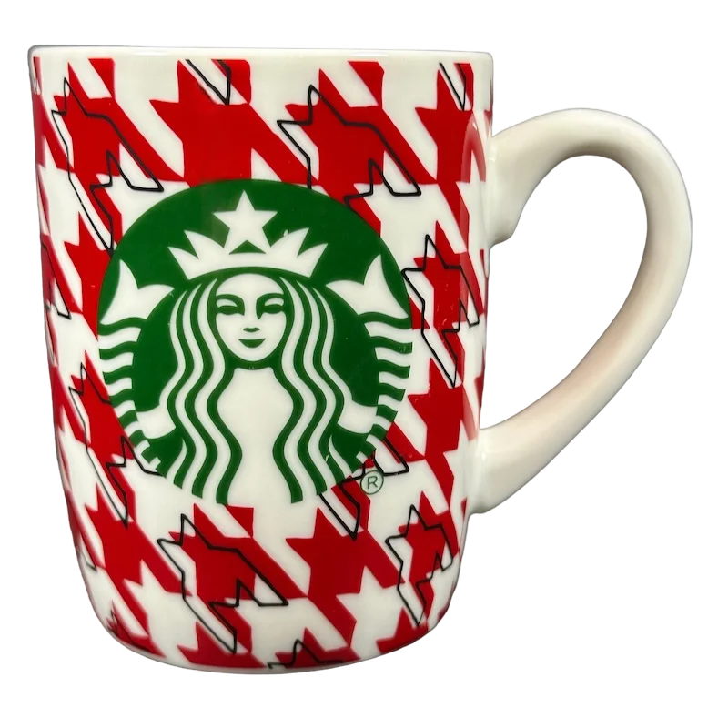 Green And White Siren Houndstooth Pattern Christmas 10oz Mug 2017 Starbucks