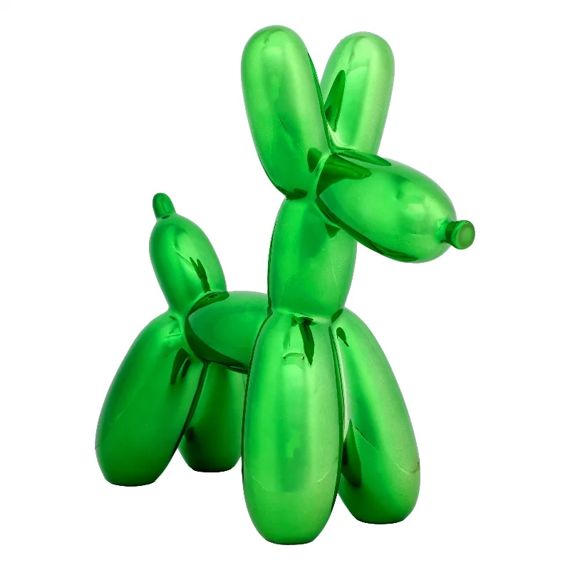 Halloween Christmas Balloon Dog Figurine, Green, Polyresin, 11 inch