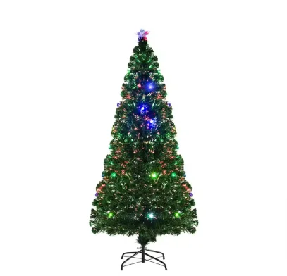 HOMCOM 6 ft. Pre Lit LED Noble Fir Artificial Christmas Tree - $20