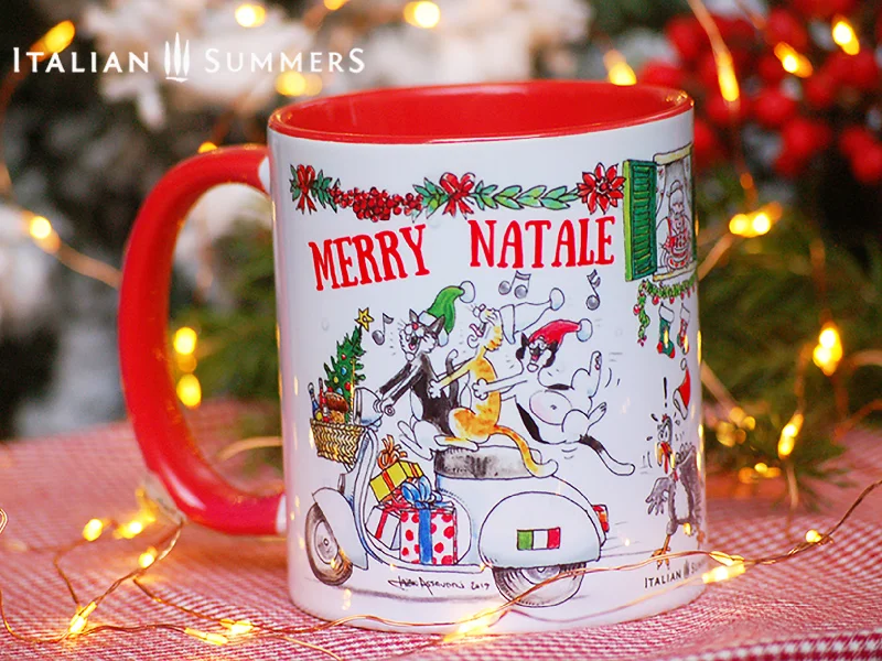 Italy Christmas Mug VESPA CATS by Italian Summers