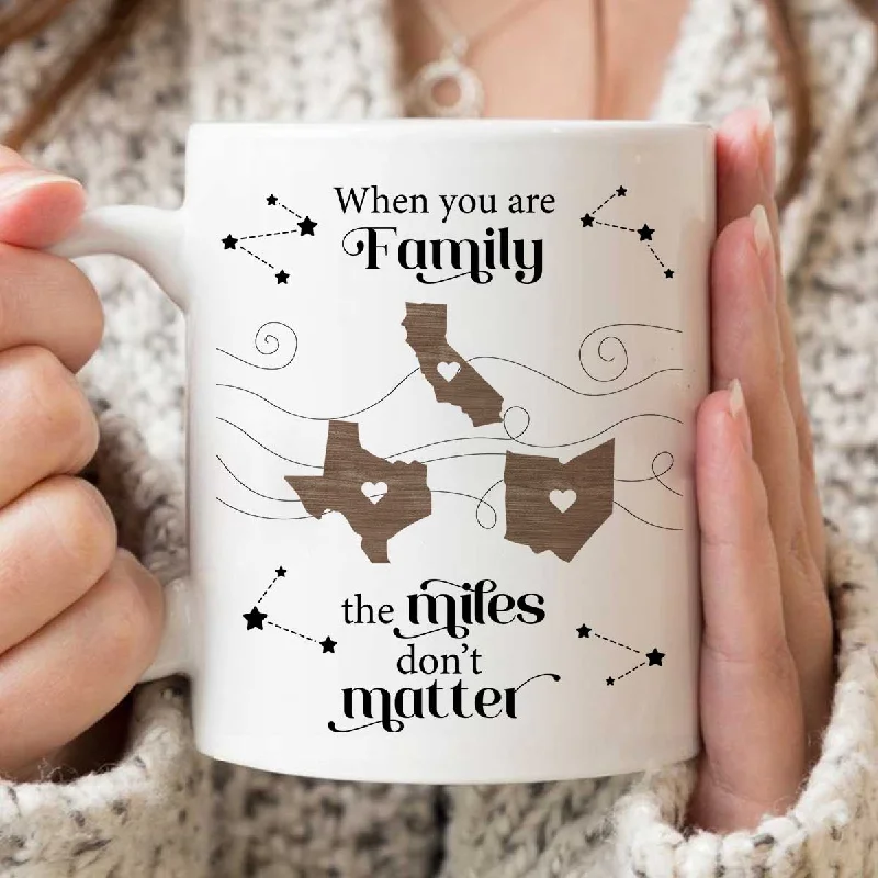 Long Distance Family Friends Siblings Sisters Besties Personalized Mug, Togetherness Christmas Gift