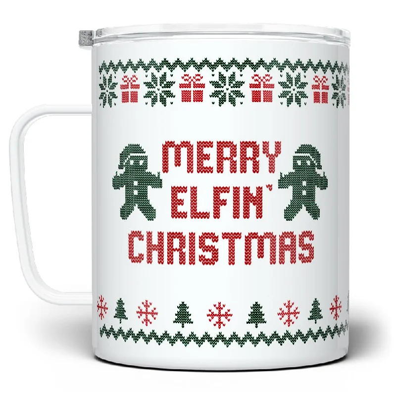 Merry Elfin Christmas Insulated Travel Mug