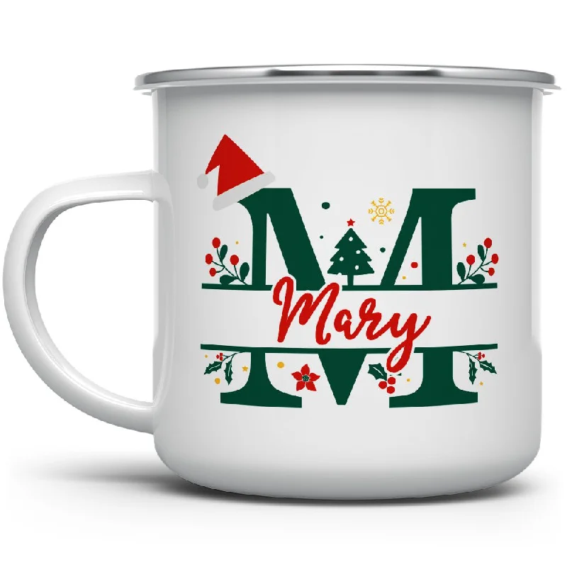 Personalized Christmas Name and Initial Camp Mug