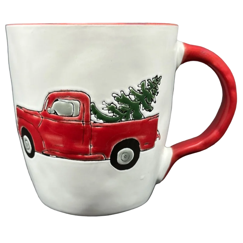 Red Truck And Christmas Tree Etched Mug Spectrum Designz