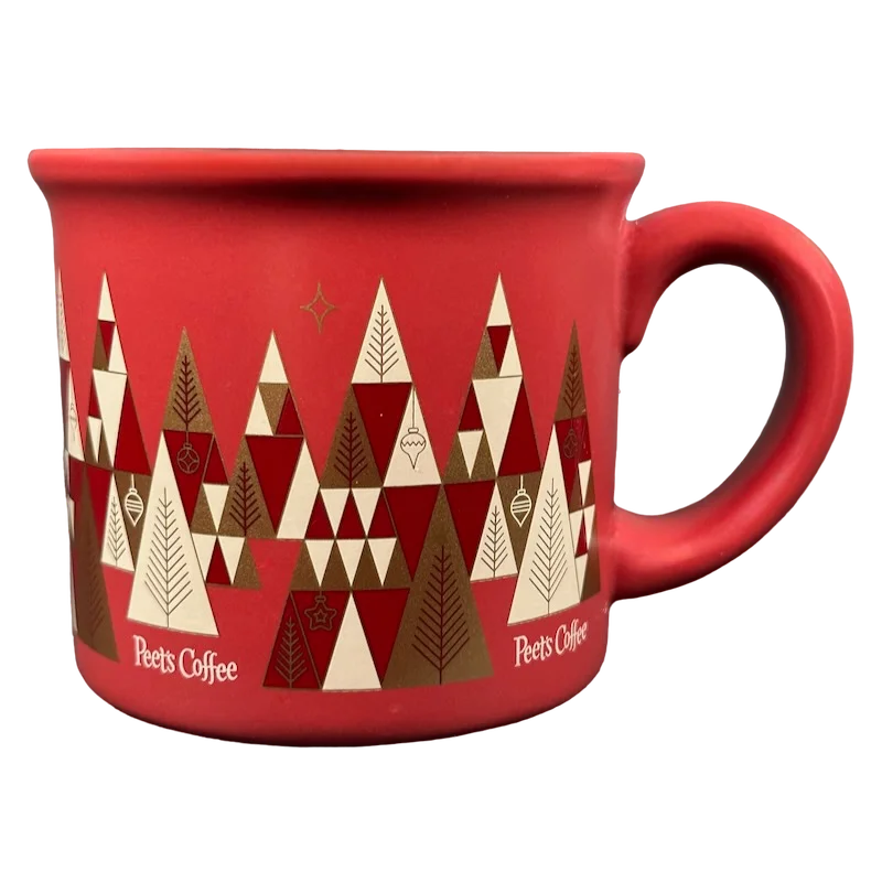 Triangular Christmas Trees 12oz Heavy Mug Peet's Coffee