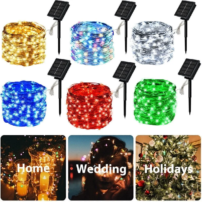 10M 100 LED Outdoor Christmas Solar String Lights 33ft