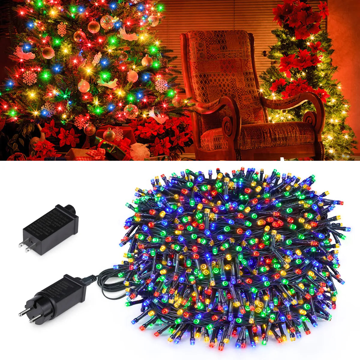 10m 20m 30m 50m 100m Street Garland Curtain Lights String Waterproof Fairy Lights Outdoor Garden Party Wedding Christmas Decor