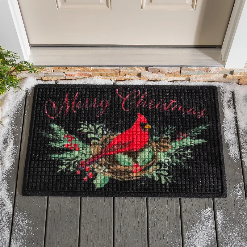 Waterhog Merry Christmas Cardinal Indoor/Outdoor Doormat, 2' x 3'