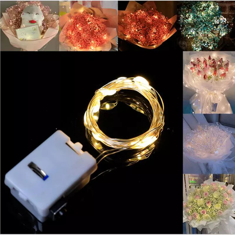 Battery Powered Christmas Decoration String Lights 3Mode Holiday RGB Coloful Fairy Light for Room Copper Wire Bottle Light Strip