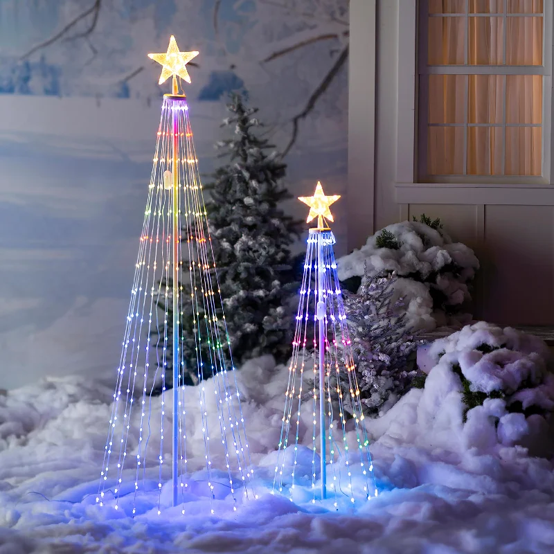 Indoor/Outdoor Christmas Tree Cone with Multicolor Lights, Tall