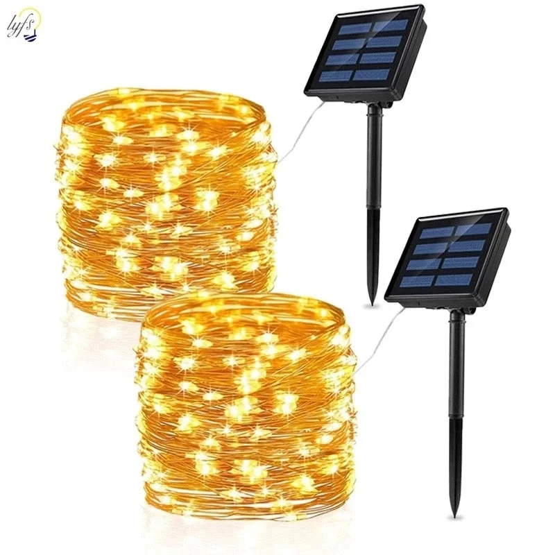 Solar LED Light Outdoor Garden Waterproof Fairy Garland String Lights Christmas Party Solar Power Lamp Decoration 12/22/32/42 M