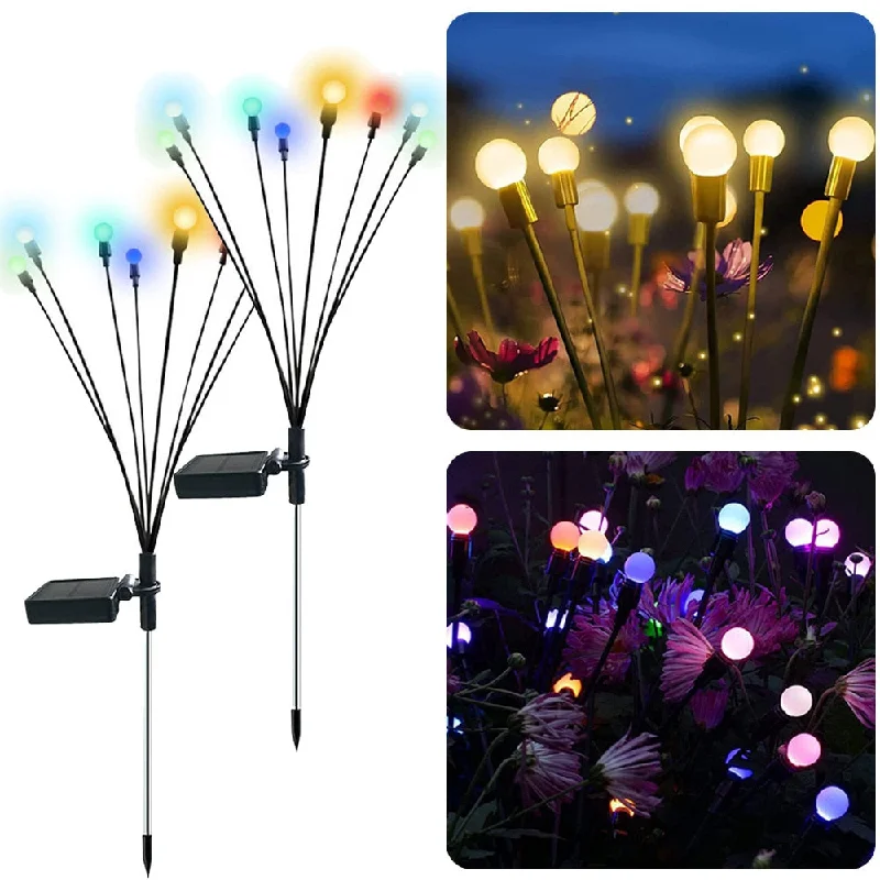 Solar Outdoor Light LED firefly lamp Garden Decoration Waterproof Garden Home Lawn Fireworks Light floor New Year Christmas