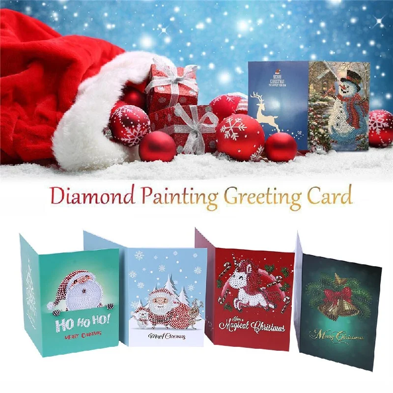 The newest Christmas card cartoon DIY 5D painting handmade gifts holiday gifts good family dress up