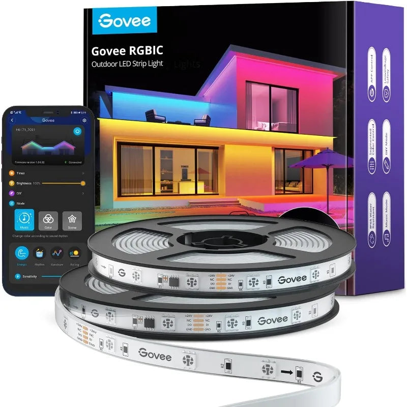 WiFi Outdoor LED Strip Lights Waterproof, Christmas Decorations, App Control LED Outdoor Lights, Smart Christmas Lights