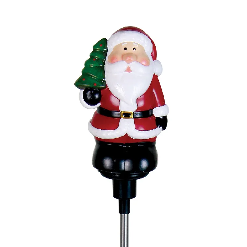 Exhart Multicolored Plastic 30-inch Santa Solar Rotating LED Christmas Character