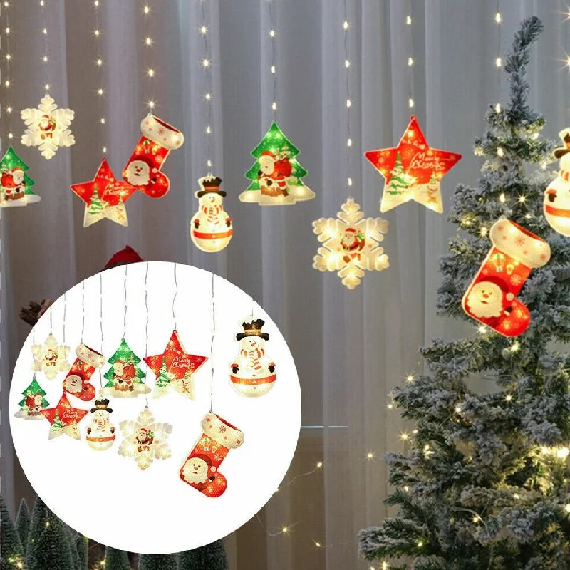 Hanging Christmas Curtain Lights