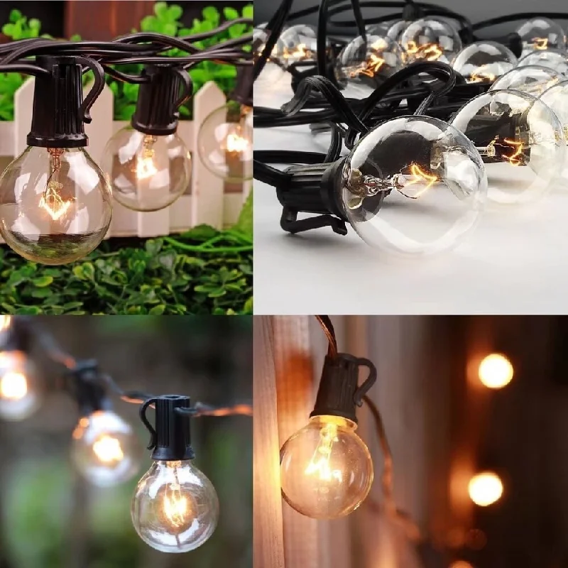 25 Socket Outdoor Patio String Light Globe Bulbs Christmas Decor