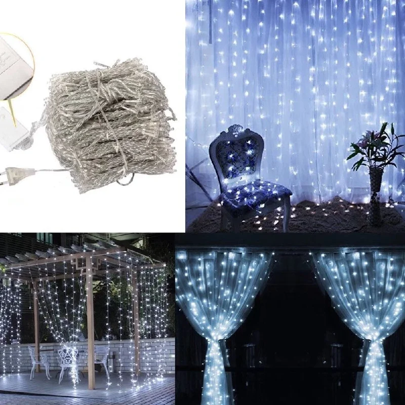 300 LED Outdoor Curtain Light Christmas Party Wedding Decor Lamp