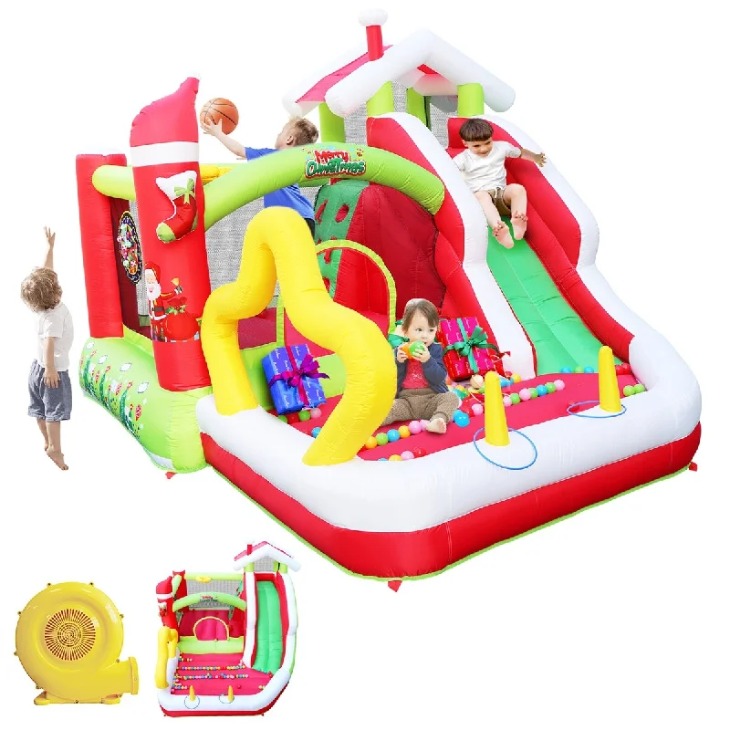 Christmas Jump 'n Slide Inflatable Bouncer - Multicolor