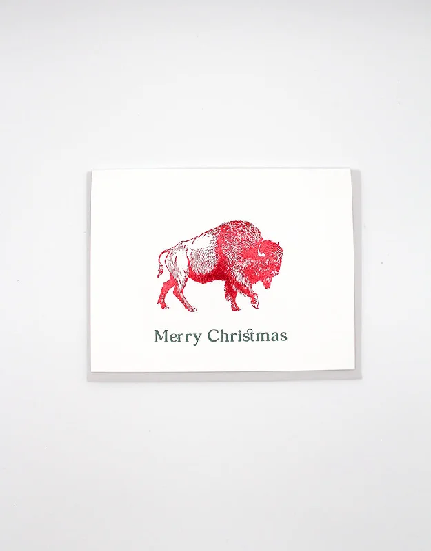 Merry Christmas Foil Buffalo Holiday Card Pack