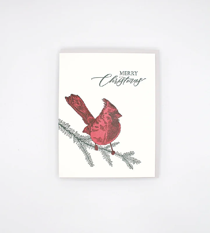 Merry Christmas Holiday Letterpress Greeting Card