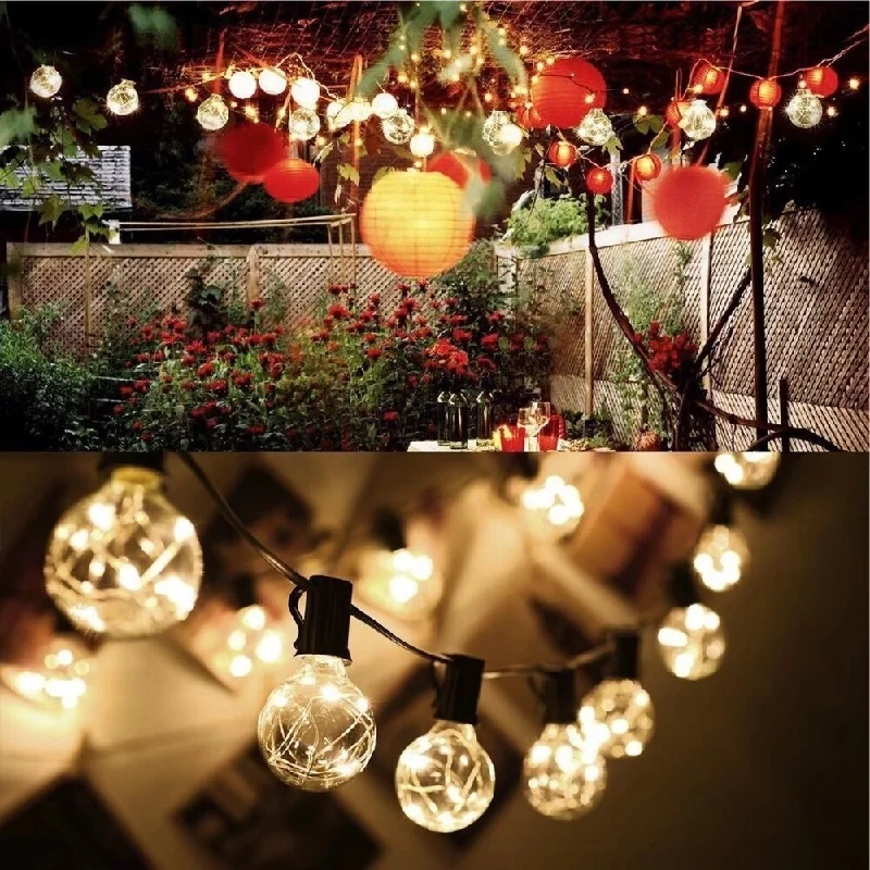 Outdoor Waterproof Christmas Decor Patio Globe String Light White