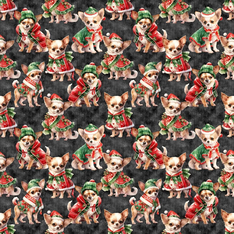 Christmas Chihuahuas Fabric