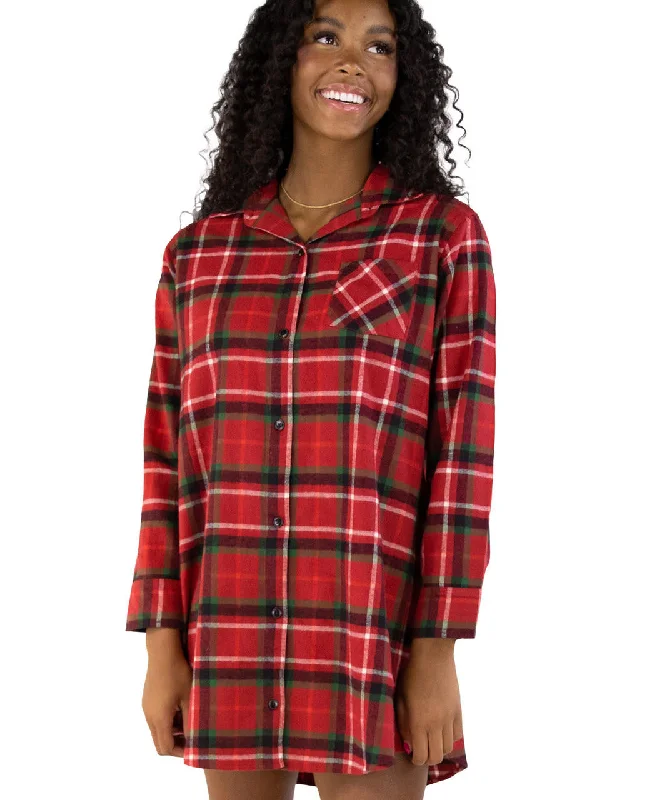 Flannel Christmas Plaid | Button Nightshirt