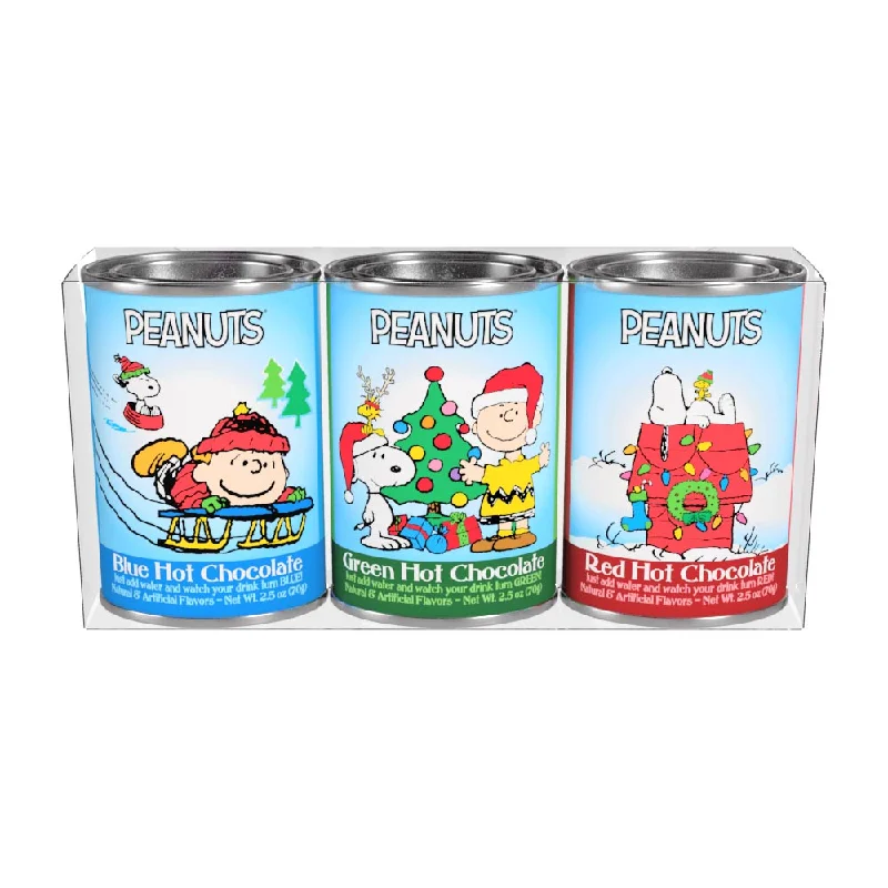 Peanuts Christmas Colorful Hot Chocolate Gift Set (Three 2.5oz Tins)