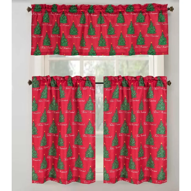 Christmas Tree Kitchen Curtain