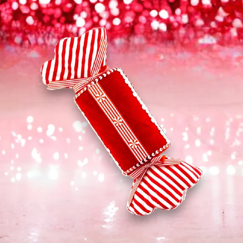 10" Red & White Candy Ornament