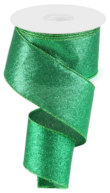 10 Yards of Emerald Green Shimmer Glitter Ribbon