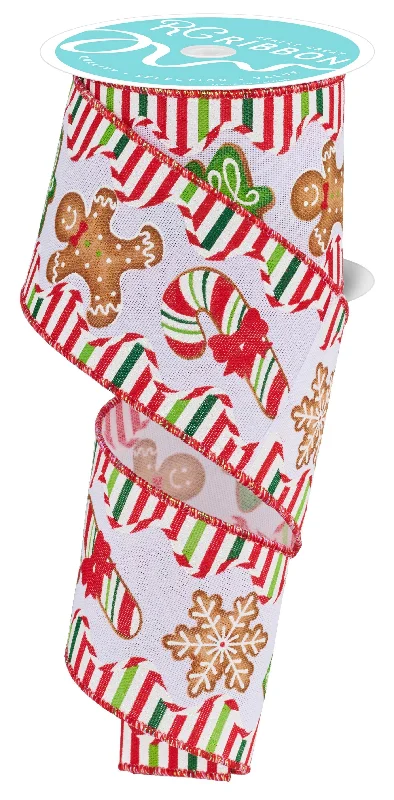 10 Yards of Gingerbread & Candy Cane Ribbon