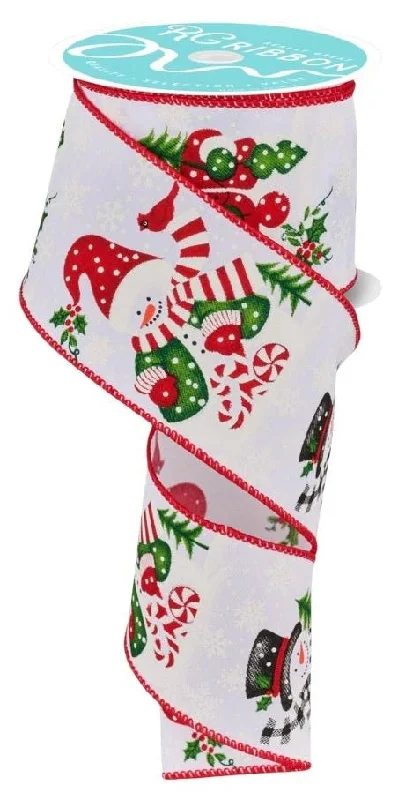 10 Yards of Happy Snowman Linen Ribbon